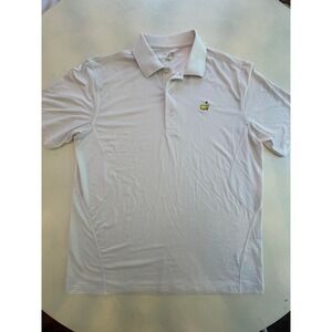 Masters Tech Mens Golf Polo Shirt White Large Mesh Side Panels Logo Embroidered